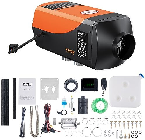 VEVOR Luft Dieselheizung Standheizung 12&24 V 8 kW, Luftheizung Air Diesel Standheizung Lufterhitzer, 0,16–0,62 L/Std. Dieselheizung mit LCD-Display & Fernbedienung Air Diesel Heizung Bus, LKW usw.