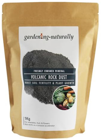 Volcanic Rock Dust 100% Natural Mineral Fertilizer for Plants & Gardens Soil Enhancer with Essential Trace Elements – Improves Plant Growth & Soil Health Use in Wormeries 1KG