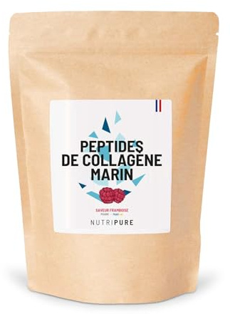 Nutripure | Collagène Marin Sauvage en Poudre | Articulations, Soin des Cheveux & Ongles, Peau | Collagène Marin Hydrolisé | Sachet de 310g | 1 Mois | Goût Framboise | Made in France