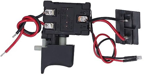 Interruptor de Gatillo de Taladro Inalámbrico, BateríA de Litio de Repuesto con Control de Velocidad de CC 7,2-24 V 16 A con Luz Pequeña para Herramientas Eléctricas, Función de