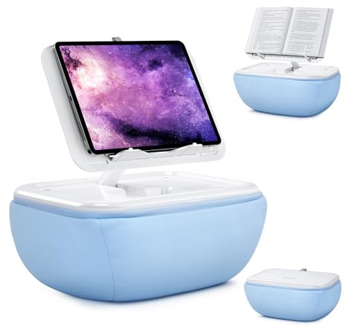 elitehood Tablet Kissen Halter, Winkel Verstellbarer Tablet Halterung Bett & Buchständer, Kindle Kissen Halterung Ständer für iPad, iPhone, Kindle, E-Reader, Lesen, Bücher, Blau