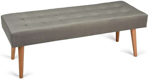 MG Design Polsterbank 45 × 120 cm in Grau – stabiles Holzgestell, weich gepolstert, samtig-weiche Oberfläche mit dezentem Schimmer, pflegeleicht – für Wohnzimmer, Schlafzimmer & Flur