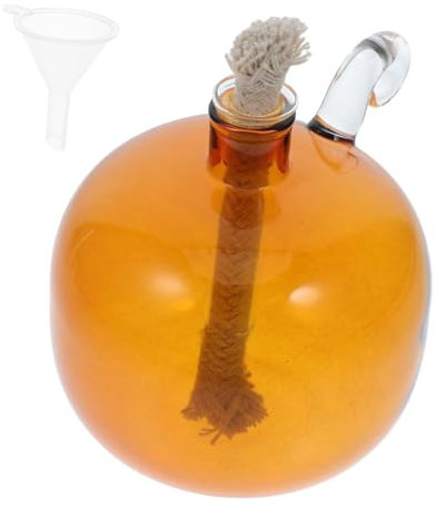 Holibanna Refillbare Runde Borosilikat-Glas-öllampe Für Innenräume Klare Wiederverwendbare Öllampe Mit Modernem Design Für Esszimmer Und Gemütliche Wohnraumbeleuchtung