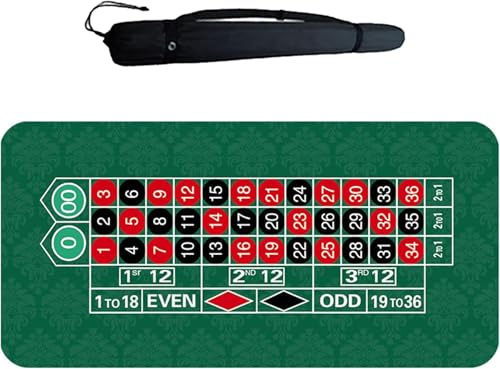 Roulette Tisch Fühlte Sich Praktisch An Platzsparend 180x90cm Casino Glücksspiel Tischmatte Dicke 2mm Deluxe Spielmatte Für Casino Night, Double