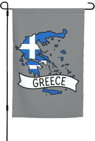 Impression carte de la Grèce 30,5 x 45,7 cm porche toutes saisons drapeaux d'extérieur décoration cour patio drapeau décoration cour