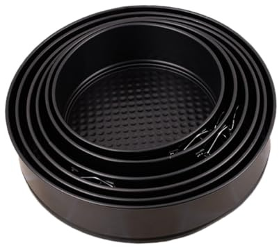 ERINGOGO 6 Pièces Lot de Moules Pâtisserie Ronds à Charnière Acier Antiadhésif Fond Amovible pour Gâteaux et Nettoyage Facile pour et Mariages Noir