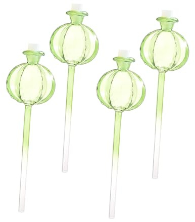 JOINPAYA 4 pièces Lot de Globes Arrosage Verre Forme de Cactus Dispositif Automatique Transparent pour Plantes Intérieur Irrigation Goutte à Goutte Pratique pour Jardin et Bonsaï