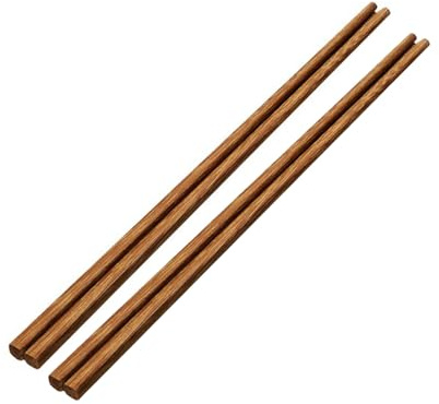 2 Pairs Natural Wooden Kitchen Chopsticks, 12.6 Inch Extra Long Cooking Chopsticks, Reusable for Sushi, Noodle, Rice, Ramen (Wood Color)