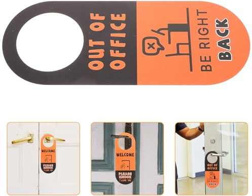 CALLARON Panneau de Porte de Bureau Double Face Orange Bienvenue Veuillez Frapper 1 Pièce Panneau de Confidentialité pour Salle de Réunion Pratique et Polyvalent