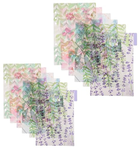 HOMOCONO Divisori Etichette Indice per Raccoglitori a 6 Fori Colore Casuale in Pp Trasparente Colorato per Organizzazione Facile di Quaderni e Lavoro, 2 Set Inclusi