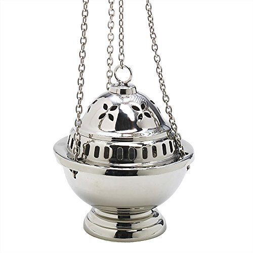 NKlaus Weihrauchfass mit Einsatzschale Messing Handarbeit Geschenk Weihrauchschwenker 2915