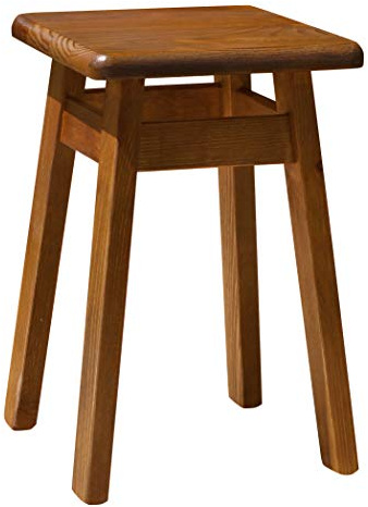 Pino de madera maciza de madera taburete bajo (roble)