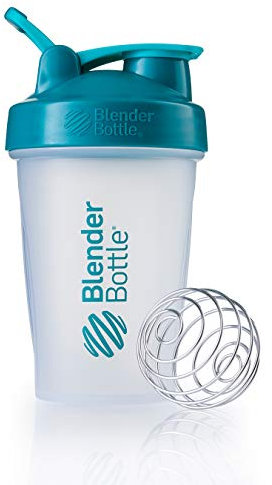BlenderBottle Classic Loop Top Shaker Bottle, 20-Ounce (Clear| Teal lid)