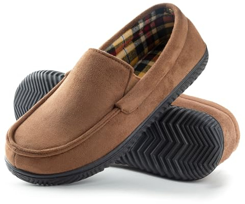 RockDove Chausson Mocassin Doublé en Flanelle pour Hommes, Taille 44 EU Hommes, Marron