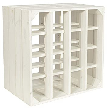 CHICCIE Weinregal Wino aus Holz - Weiß + Regal Holzkiste