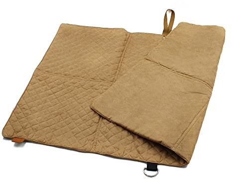 Paws&Co Hundedecke für unterwegs faltbar tragbar perfekt für Camping Picknick Outdoor (Braun, 100x65cm)