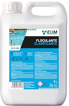 EQM - ECO-506 - Floculante Líquido Concentrado para Piscinas - 5L - Elimina la turbidez y clarifica el Agua - Piscinas, spas, jacuzzis, etc.