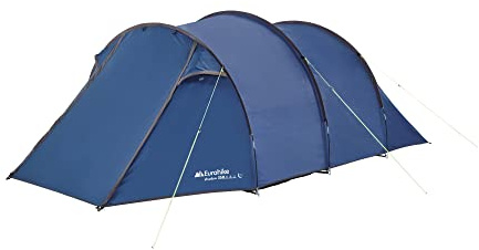 Eurohike Shadow 350 Tent for 3 People with Porch Area & Darkened Bedroom, 3 Man, Easy to Pitch, Spacious, Ideal for Festivals, Weekend Trips, Wild Camping, Hiking, Backpacking, 2000mm HH, Blue