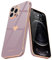Teageo for iPhone 12 Pro Case Cute Heart Pattern for Women Girls Slim Luxury Bling Plating Soft TPU Anti-Scratch Shockproof Bumper Phone Case for iPhone 12 Pro, Lavender