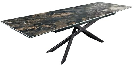 invicta INTERIOR Esstisch Euphoria 260cm - anthrazit schwarz - Keramik | 12 Sitzplätze, hochwertig, stabile Konstruktion, 120 kg Belastbarkeit, industrial-Design, Metallgestell