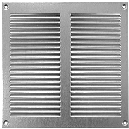 200x200mm Ventilationsgaller i Galvaniserat Stål med Myggskydd - Metallgaller för Ventilation