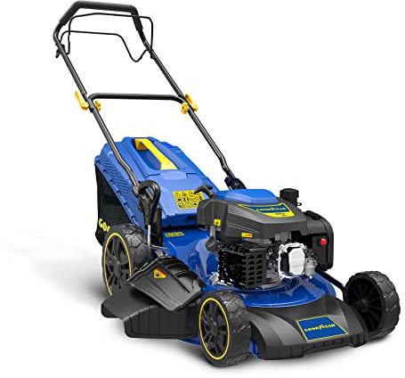 Goodyear - Cortacésped Gasolina Autopropulsado 224cc 7.60 CV Motor 4 Tiempos OHV 5.620 W. Ancho Corte 53 cm. 25-75 centímetros Altura Corte Ajustable
