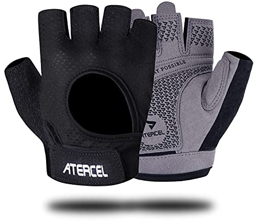 ATERCEL Guanti da palestra, leggeri, per sollevamento pesi, per ciclismo, allenamento, fitness, guanti da allenamento traspiranti con tessuto in microfibra per uomini e donne