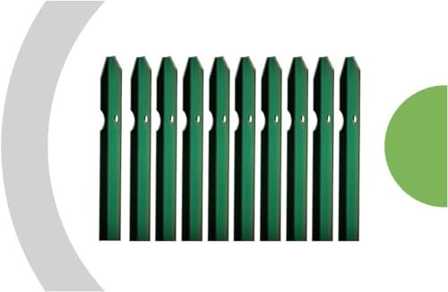 10PZ Paletti per recinzione a T 30x30x3mm plastificati verdi per rete metallica recinzione (200 CM)