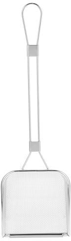 DEARMAMY Square Mesh Skimmer 304 Stainless Steel Colander Spoon Fry Ladle Skimmer Oil Fat Fryer Scoop for Cooking Frying Kitchen Gadgets Silver