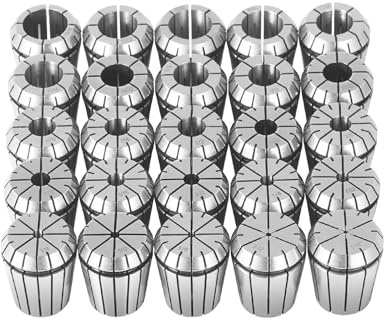 VEVOR Juego de Pinzas ER32 25 PCS 1/16-13/16 1,6-20,6 mm TIR 0,0006/15 μm con 25 Cajitas de Almacenamiento Etiquetadas para Máquina de Grabado CNC, Fresadora, Herramienta de Torno, Taladro, Prensa
