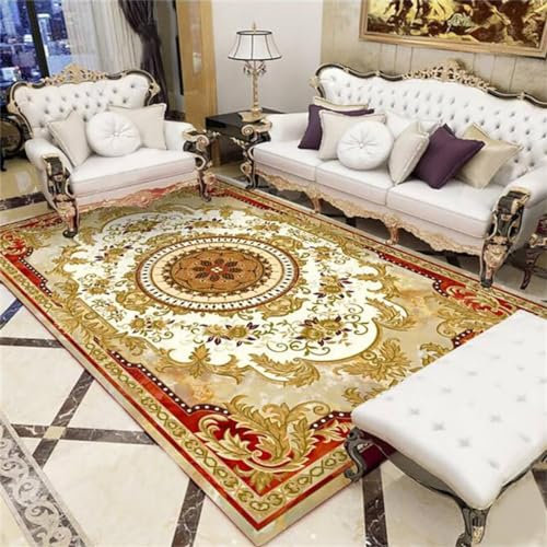 RUGMRZ Room Decor Flickenteppich Waschbar Festlicher Teppich rote Pflanze Blumendekoration großer Wohnzimmerteppich feuchtigkeitsbeständig Carpet 200X300CM
