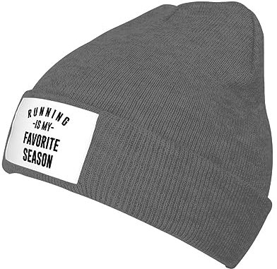 Running is My Favorite Season Gifts Sombreros para Hombres Papá Beanie Sombreros Gorro de Punto cálido Gadgets Regalos para Acampar Reloj Sombrero