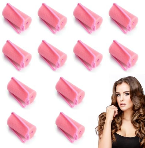 12 Pcs Comfortable Soft Foam Hair Styling Curlers - Flexible Sleeping & No Damage Hair Rollers