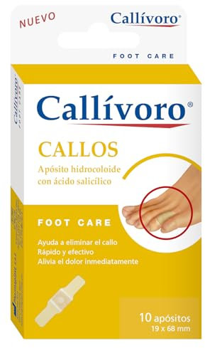 Callívoro Callos | Apósitos Hidrocoloides con Ácido Salicílico | Eliminación de Callos sin Dolor | Protección, Alivio y Reducción de la Presión | Pack 10 Uds