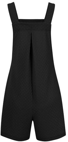 Jumpsuit Damen, Elegant Latzhose Kurz Sommer, Ärmellos Overall Arbeitslatzhose Playsuit Locker Baggy Bib Strampler Latzhose Damen Arbeitshose Lässiger Leicht 90er Jahre Outfit Damen Latzhose
