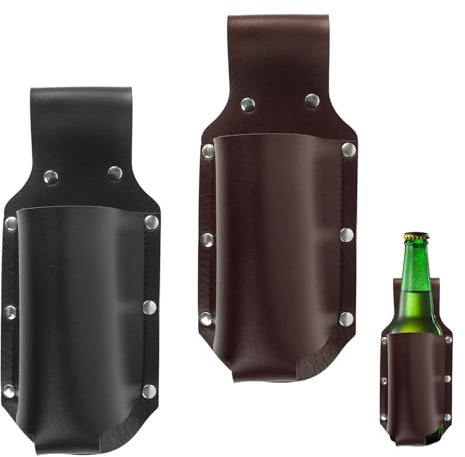 YANGWEN Porta birra, in pelle PU, porta birra portatile in vita, fondina per birra, accessori per barbecue, grigliate, campeggio, viaggi, campeggio, feste all'aperto
