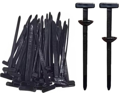 Nylon Universal Cable Tie Buckle, Multipurpose Plastic Cable Ties Tool, Universal Push Mount Zip Tie Holders, Heavy Duty Self-Locking Nylon Zip Ties Holder for Trunks, Engine Guards(50pcs)