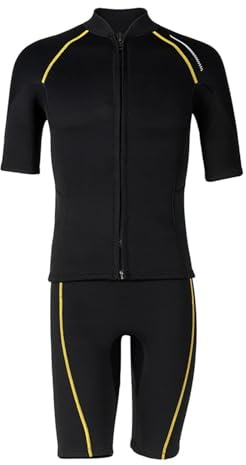 Mutino da sub Mute da 1,5 mm for uomo e donna, con cerniera frontale, in neoprene, a maniche corte(Man-Black,XXL)