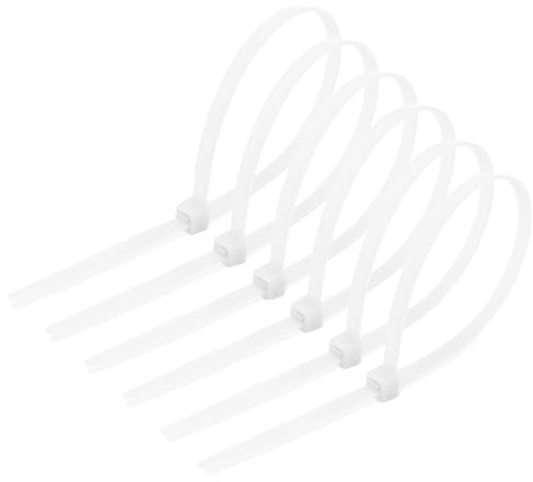 Kabelbinder 100 Stück Weiß 300 mm x 4,6 mm Nylon hohe Zugfestigkeit kleine Kabelbinder Set selbstsichernd robust wetterfest PACKIVO