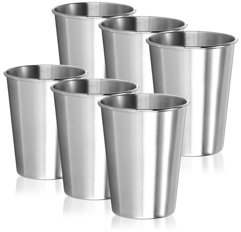 com-four® 6 muggar i rostfritt stål – stål 304 – lätta campingmuggar 250 ml för resa – okrossbara och BPA-fria