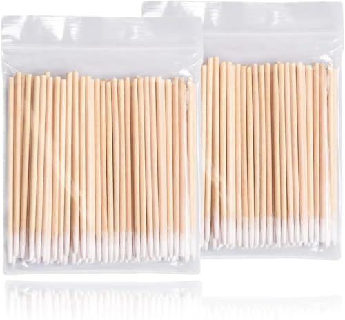 Pointed Cotton Buds,Thin Cotton Buds,200Pcs Long Cottons Swabs Nail Supplies Kit Pointed Tip Wooden-Cotton Sticks Accessory Nail Seam Dedicated Dirty Picking for Make up,Beauty,Tattoos,Eyebrow Tattoos