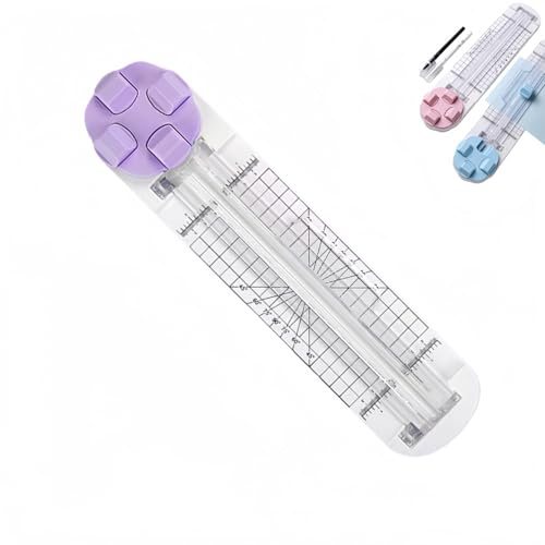 Papierschneider | 4 in 1 | Mit nicht -Slip -Basis -tragbarem Werkzeug -Präzisions -Tool | Für kreative Freizeit -Scrapbooking Fabricing Cartonnage Creative Loisirs (Lila)