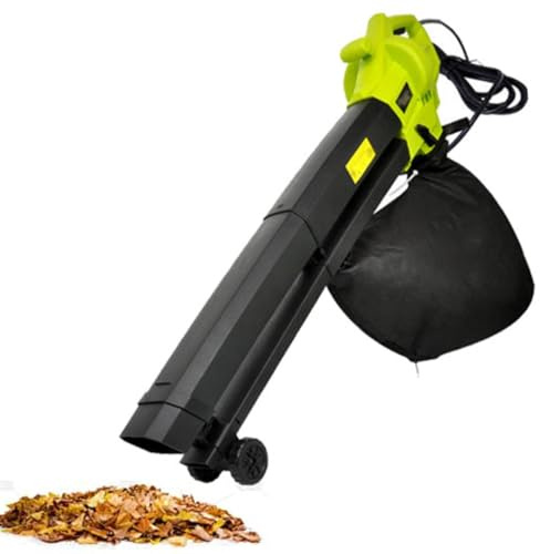 Souffleur de Feuilles Filaire Et Broyeur de Jardin 3 en 1 Léger, Souffleur de Feuilles Et Aspirateur, Sac de Collecte de Souffleurs de Jardin de 40 L avec Bandoulière