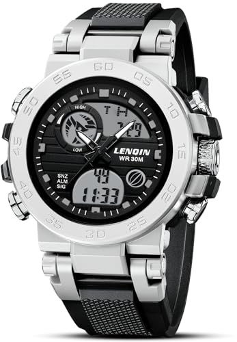 LN LENQIN Mens Watches Watches Men Waterproof Digital Watch Mens Sports Watch with Stopwatch Alarm EL Backlight Wrist Watches for Men