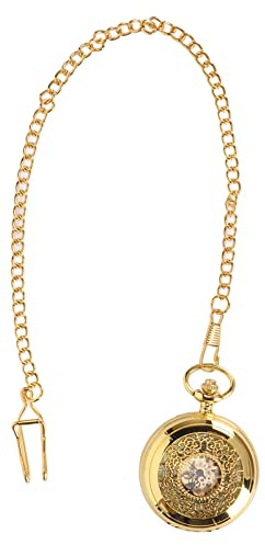 Odorkle Mekanisk Fickur Luminous Skeleton Vintage Steampunk Fickur med Kedja