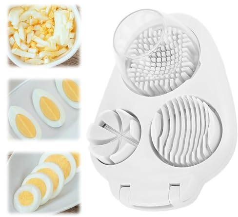 3 In 1 Egg Slicer For Hard Boiled Eggs, Heavy Duty Egg Slicer with 3 Cutting Modes, 2026 New Stainless Steel Egg Cutter for Hard Boiled Eggs Strawberry, Grape, Mushroom, Kitchen Dicer Tool (1)