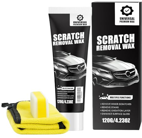 Kratzer Entferner Auto, 120g Auto Kratzer Entferner mit Wischtuch und Schwamm, Autopolitur Kratzer Entfernen Wach, Car Scratch Remover, Kratzerentferner Autolack für Entfernung Tiefen