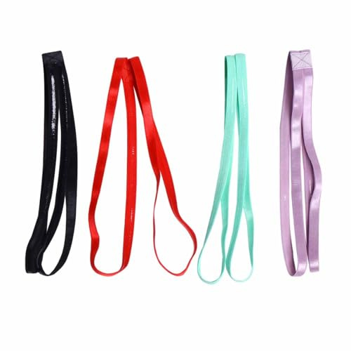 Alipis Diadema Elástica Antideslizante de Tela Diseño Color para Yoga y Fitness 4 Piezas Adecuado para Tenis y Tiro