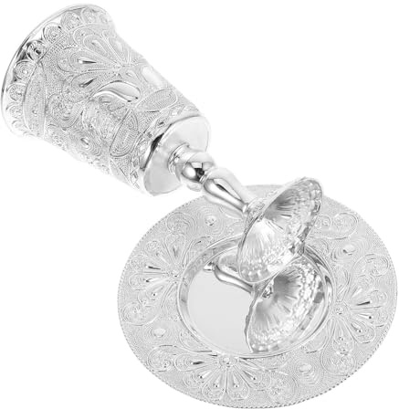 GETAJGHSD Juego de Copa de Vino de Aleación de Zinc en Color Plata, Cáliz Elegante y Sofisticado para Celebraciones Judías y Uso Decorativo Versátil