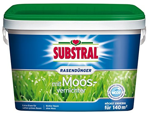 Substral Rasendünger mit Moosvernichter, 2in1 Wirkung: düngt und bekämpft Moos, mit Profitechnologie, 5kg für 140m²
